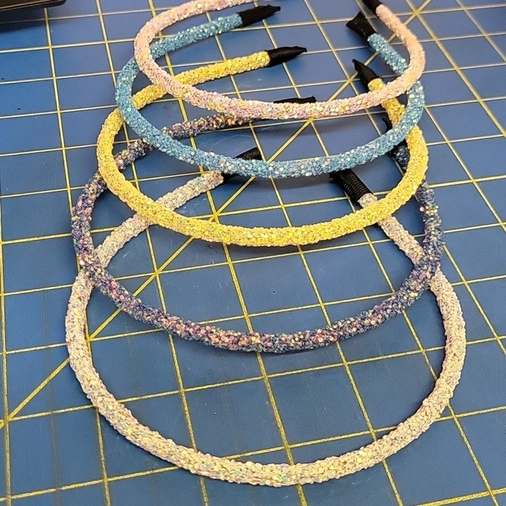 Glittery Thin Headband Set of 5 - Multicolor #9